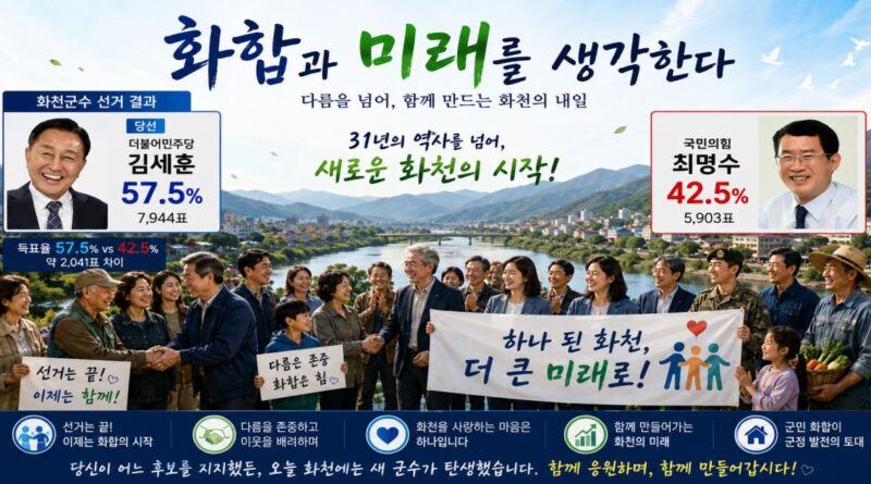 화천군수 선거 이후 군민화합 이미지